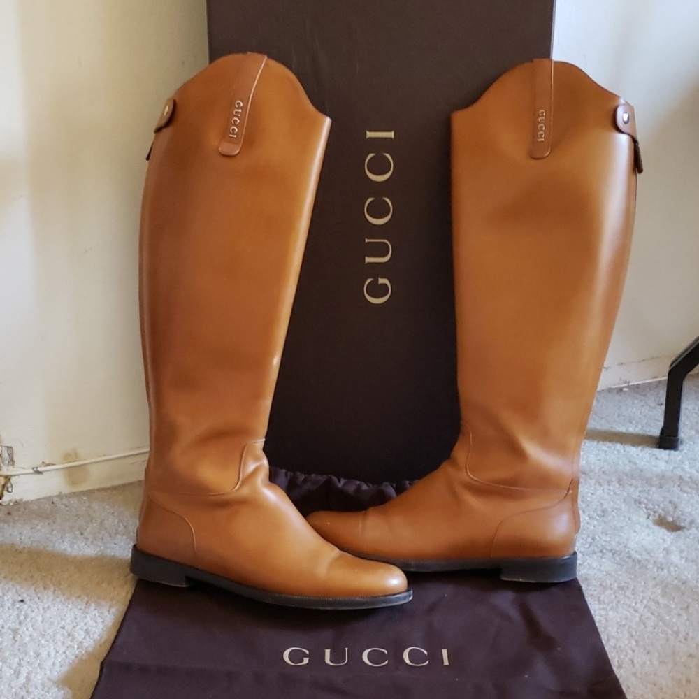 Gucci Aitoo Tan Riding Boots
